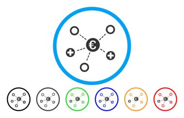 Euro tıbbi Linkler yuvarlak vektör simgesi
