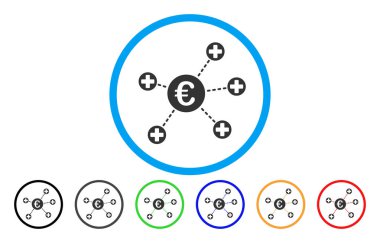 Euro tıbbi Linkler yuvarlak vektör simgesi