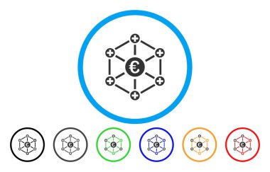 Euro tıbbi ağ yuvarlak vektör simgesi
