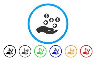 El teklif tıbbi hizmet vektör simge yuvarlak