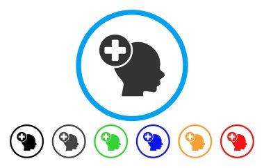 Kafa tedavi vektör simge yuvarlak