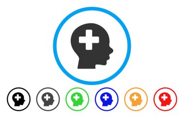 Baş tıp vektör simge yuvarlak