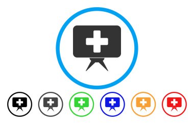 Sağlık hizmeti sunum yuvarlak vektör simgesi