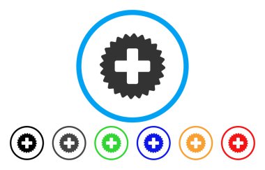 Sağlık damgası yuvarlak vektör simgesi