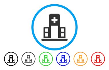 Hastane Binası yuvarlak vektör simgesi