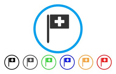 Hastane bayrak vektör simge yuvarlak