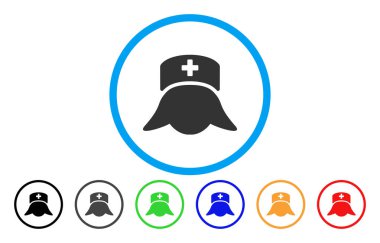 Hastane hemşire kafa vektör simge yuvarlak