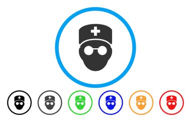 Doktor kafa vektör simge yuvarlak