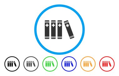 Tıp Kitapları yuvarlak vektör simgesi