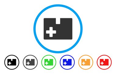 Tıbbi kutusu yuvarlak vektör simgesi