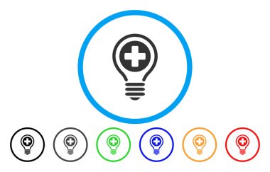 Tıbbi ampul yuvarlak vektör simgesi