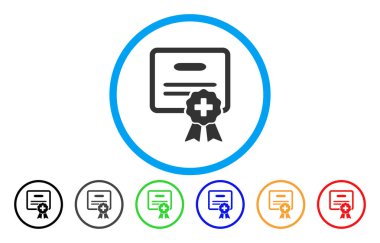 Tıbbi sertifika yuvarlak vektör simgesi