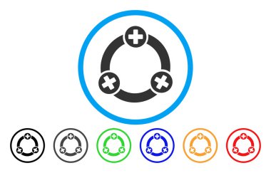 Tıbbi işbirliği yuvarlak vektör simgesi