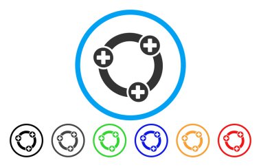 Tıbbi işbirliği yuvarlak vektör simgesi