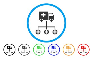 Tıbbi teslim yapısı yuvarlak vektör simgesi