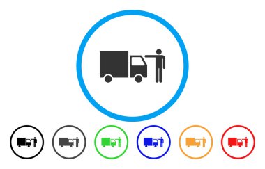 Kamyon müşteri yuvarlak vektör simgesi