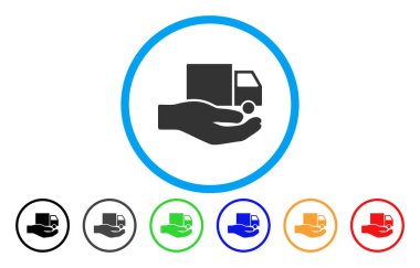 Van Teslimat Servisi el yuvarlak vektör simgesi