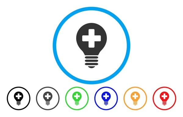 Icône vectorielle arrondie d'ampoule de soins de santé — Image vectorielle