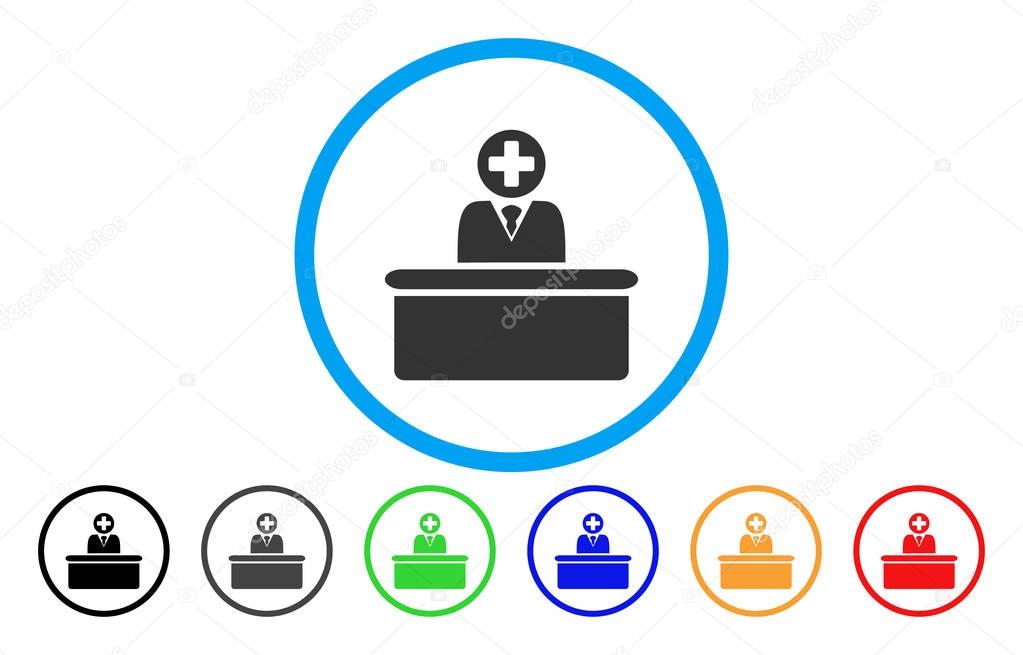 Medical Bureaucrat Rounded Vector Icon