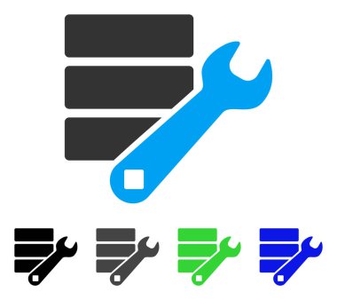 Veritabanı anahtar araçlar düz simgesine