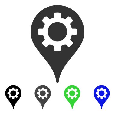 Sanayi harita işaretleyici düz simgesi