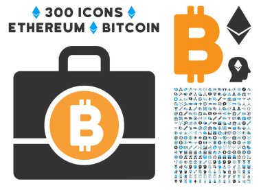 Küçük resim ile Bitcoin durumda düz simgesi