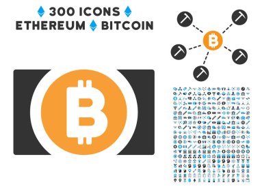 Küçük resim ile Bitcoin nakit düz simgesi