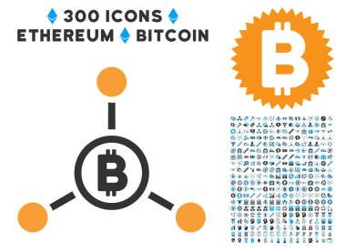 Bitcoin bağlantıları düz simgesiyle