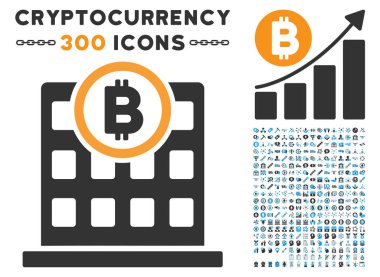 Bitcoin A.ş. Binası düz simgesiyle