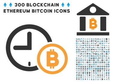 Bitcoin kredi saat düz simgesi ile