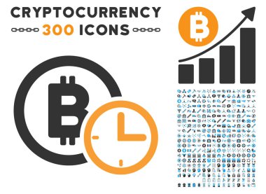 Küçük resim ile Bitcoin kredi zaman düz simgesi