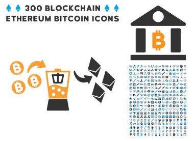 Bitcoin Ethereum Mikser düz simgesiyle