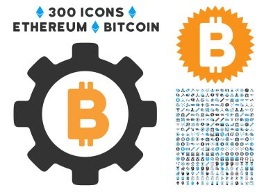 Bitcoin vites düz simgesi koleksiyonu ile