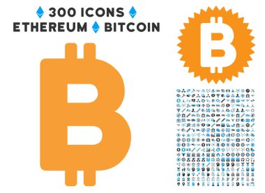 Bitcoin mektup düz simgesiyle