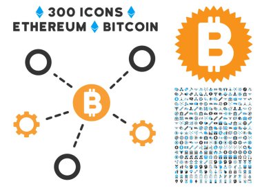 Bitcoin ağ düğümleri küçük resim simgesiyle düz