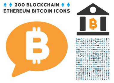 Küçük resim ile Bitcoin ileti düz simgesi