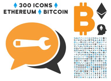 Onarım sohbet düz simgesi koleksiyonu ile