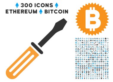 Tornavida düz simgesi koleksiyonu ile