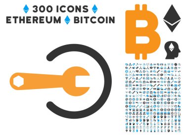 Hizmet düz simge seti ile