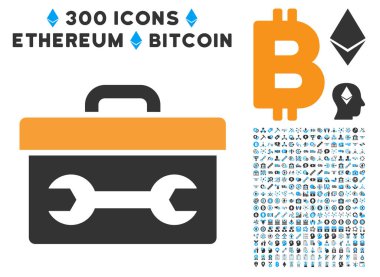 Araç kutusu düz simgesi seti ile