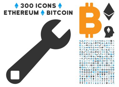 İngiliz anahtarı aracı düz simgesini küçük resim ile