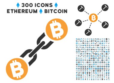 Bitcoin Blockchain düz simgesiyle