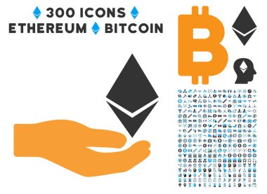 Ethereum teklif el düz simgesi koleksiyonu ile
