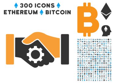 Akıllı sözleşme karşılıklı düz simge seti ile