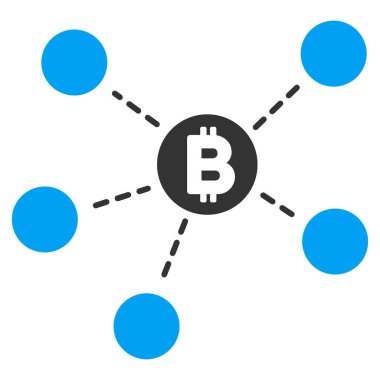 Bitcoin Net yapısı düz simgesi