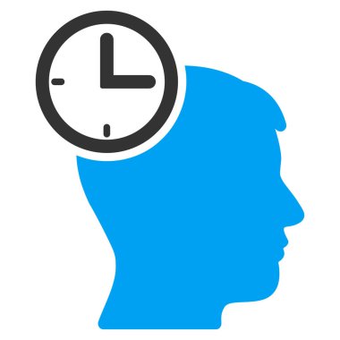 Zaman yönetimi baş düz simgesini