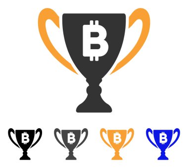 Bitcoin Ödülü Kupası vektör simgesi