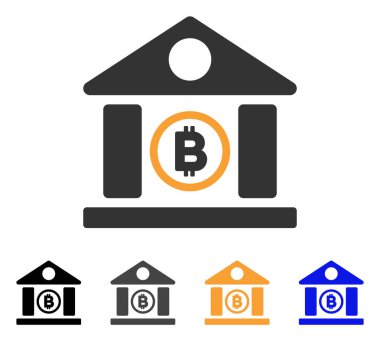 Bitcoin Banka Binası vektör simgesi