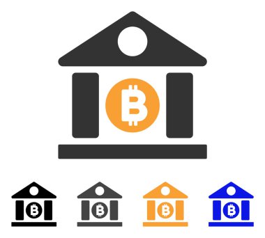 Bitcoin Banka Binası vektör simgesi