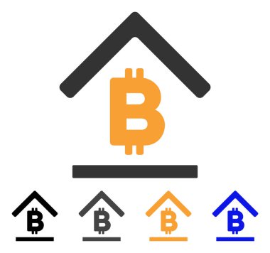 Bitcoin banka çatı vektör simgesi